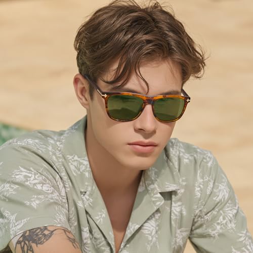 AVAWAY Square Polarized Sunglasses for Men - UV400 Protection Retro Fashion Acetate Driving Shades2