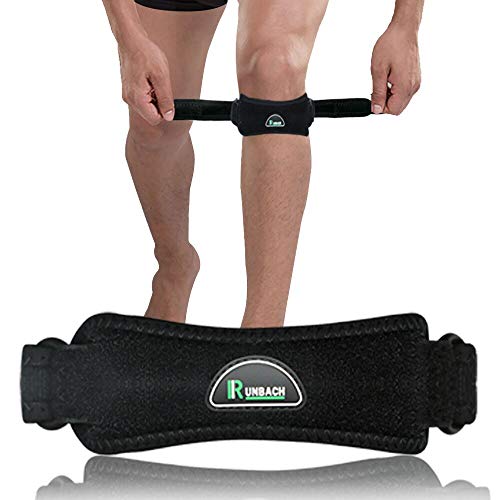 RUNBACH Patella Knee Braces,2 Pack Knee Pain Relief & Patella Stabilizer Knee Strap Support for Running, Hiking, Soccer, Basketball, Tennis, Tendonitis, Volleyball & Squats (Black)