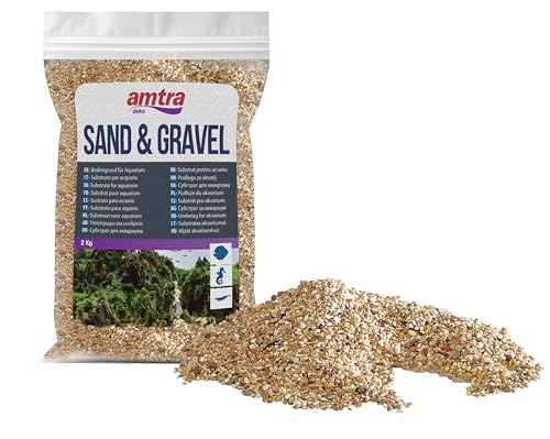 Amtra Amber Fine - Aquariensand, Süß- und Meerwasseraquarienboden, natürlich, ungiftig, 1-2MM/2KG