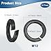 M METERXITY 10-Pack Spring Lock Washer, M12 Stainless Steel Electroplating Black Coating Elastic Gasket for Electronic Machinery/Industrial Equipment, Screw Fasteners