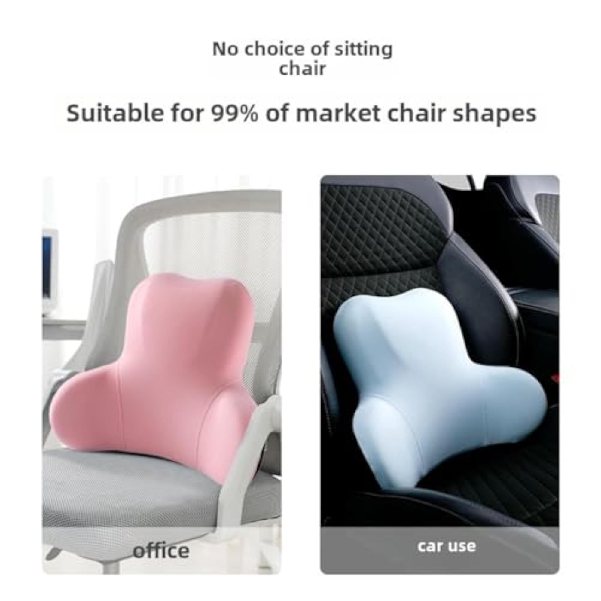 Breathable Pink Memory Foam Lumbar Support Pillow