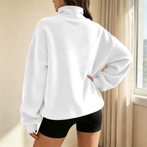 Oversized Sweatshirt for Women Mock Neck Pullover Tops Pullover Soft - image 3