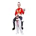 Christmas Carry Ride On Snowman Mascot Costume White