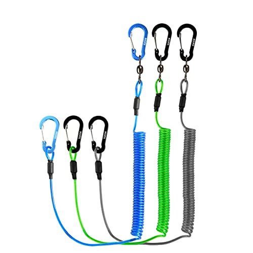 Booms Fishing T02 Fishing Pole Tether, Kayak Paddle Leash, Paddle Board Fishing Accessories, Heavy Duty Fishing Lanyard for Fishing Tools/Rods/Paddles, Assorted 3pcs
