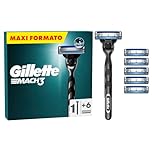 Gillette Rasoio Uomo Mach3 A 3 Lame, 1 Manico + 6 Lamette Barba