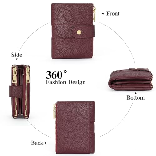 Image of GOIACII Small Wallet for Women with Double Zipper Pocket RFID Blocking Ladies Wallet Leather