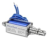 Heschen Gleichstromm elektromagnet, Push Pull Typ, HS-0530B, DC12V 1.7A, 10mm Schlag, Anfangskraft 0.5N, Max Haltekraft 5N, Offener Rahmen, Lineare Bewegung