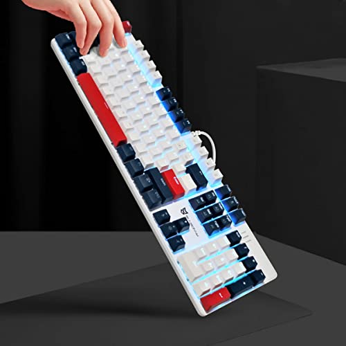 Teclado mecánico para juegos de 104 teclas con cable e interruptor azul Qisan 4