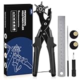 レザーパンチ ベルト [パーフェクトフルセット] Diyife 穴あけ 穴あけポンチ 革製品 厚紙 定規と研削棒を含む穴あけツール パンチャー パンチ穴径2mm-4.5mm バッグのストラップなどの段ボール 厚紙 ゴムプラスチックDIYに適しています