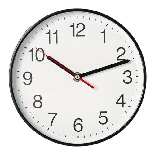 Spinaround Wall Clock, Modern Wall Clocks Battery, Silent Non-Ticking Analog Classic for Office, Home, Bathroom, Kitchen, Bedroom, School (Black,