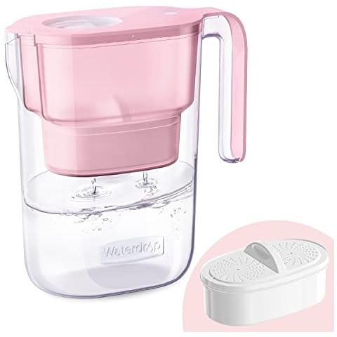 Waterdrop Elfin Fridge Water Filter Jug with 3 Months Filter, 2.5L, Reduces Fluoride, Chlorine and More, NSF Certified, BPA Free, Pink (Replacement Filter: WD-PF-01A Plus) Cover