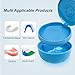 Maoerdental Retainer Cleaner Case,Double Layer No-Leak Denture Cup for Soaking Dentures, Denture Bath for Aligner,Retainers,Mouth Guard,Night Guard Solid Color (Blue)