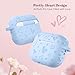 Lerobo Cute Heart Engraved Case for AirPods Pro 2, Pretty Soft Silicone Protective Cover with Cleaner Pen & Keychain, Compatible with Apple AirPod Pro Case Cover for Women Girls, Led Visible, Lilac