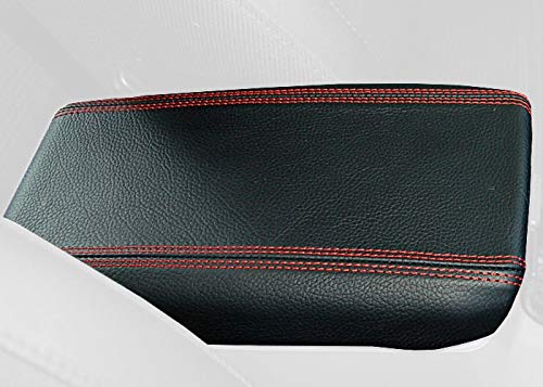 RedlineGoods armrest Cover Compatible with Subaru Forester 2003-08. Tailor Made - not Universal. Genuine top-Grade Italian Black Suede (Alcantara) with Blue Thread