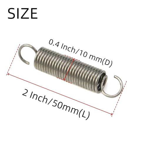 Image of Mcredy Extension Springs 2Inch, Stainless Steel with Dual Hook End, 2Pcs | High-Strength, High Load-Bearing Capacity, for Hobby Crafting DIY Home Repair