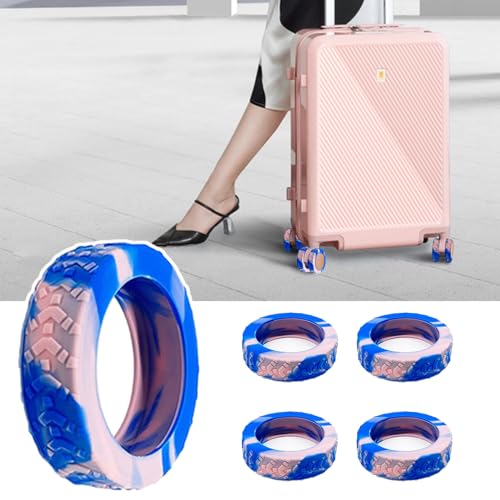 4 Pack Luggage Wheel Covers, Anti-Noise Widely Compatible Bright Color Silent Protection Cover Carry on Luggage Wheels Cover for Most 8-spinner Wheels Luggage B2
