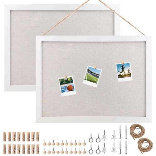 Tableau d'affichage pour photos et mémos panneau à suspendre en bois blanc