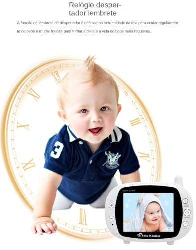 Monitor de bebê sem fio de 3,5 polegadas, dispositivo de cuidados de segurança para idosos, intercom