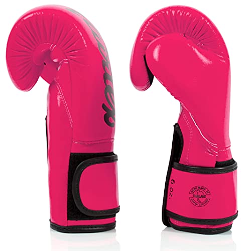 Fairtex Bgv14 Muay Thai Boxing Gloves For Men, Women & Kids| Mma Gloves For Martial Arts|Made From Micro Fiber Is Premium Quality, Light Weight & Shock Absorbent 16 Oz Boxing Gloves-Pink #TOP4