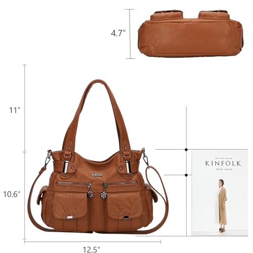 Image of KL928 Women's Large Purses Handbags PU Leather Multi-Pocket Shoulder Bag | Large
