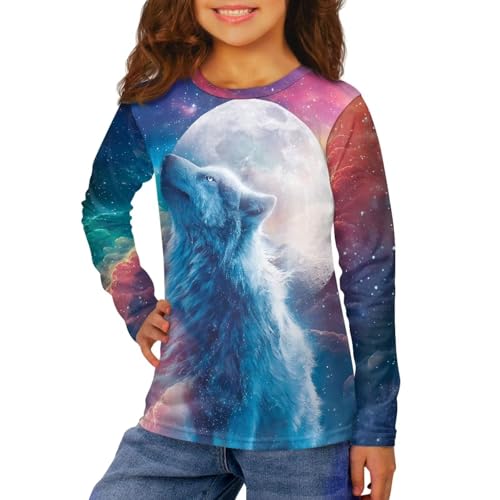 Image of Uourmeti Girls Graphic Tees Long Sleeve T Shirts for Teens Casual Tshirts Junior Sportswear Fall Tops