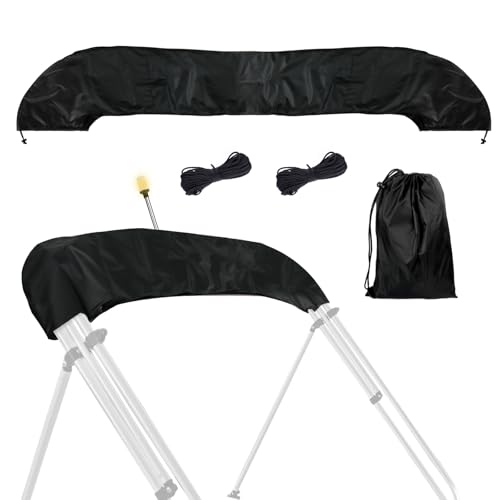HWEIUA Bimini Top Storage Boot 91"-96" Width, 600D Heavy-Duty Waterproof UV Protection Pontoon Bimini Boot Cover Replacement Suited for Standard 3-4 Bows Bimini Tops