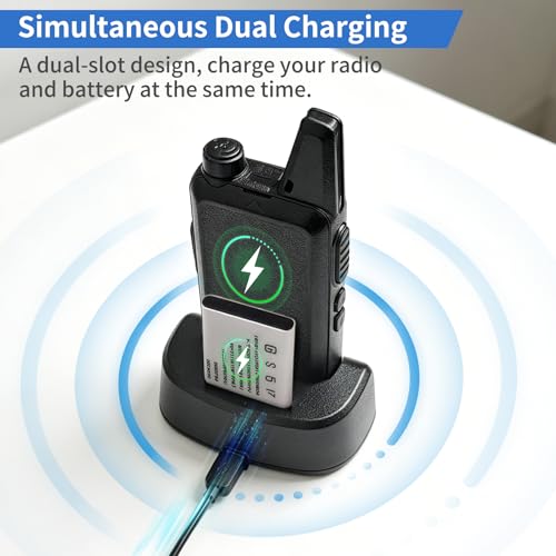 Base de cargador para walkie talkie con adaptador dual y 8 cables para RT22 3