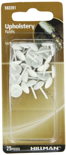 The Hillman Group 592291 Upholstery Nails, White, 25-Pack