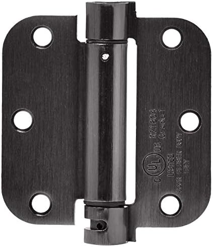 Amazon Basics Self-Closing Door Hinge, 3.5 Inch x 3.5 Inch, 1 Piece, Oil Rubbed Bronze
