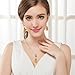 Handmade Teardrop Earring Necklace Sets for Women Vintage Boho Imitation Amber Teardrop Necklace (Yellow)