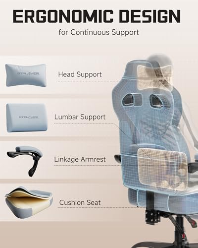 Image of GTPLAYER Gaming Chair for Adults, Ergonomic High Back Chair with Footrest