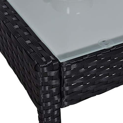 Image of Carry Bird 4 Piece PE Wicker Rattan Outdoor Furniture | 4 Seater Balcony Sofa With Tea Table | Set of 2+1+1 Outdoor Patio Chairs with Coffee Table | Sofa Sets & Center Table for Home & Garden | 3 Piece Patio Stools with Table | Indoor Patio Furniture Set Space Saving | Rattan Chair | Patio Set | Wicker Conversation Set | Poolside Lawn Arm Chairs Set For Balcony & Terrace | Balcony Table chair Set | Hotel Patio Seating Chair & Table Set with Glass | Dark Brown Sofa Beige Cushion