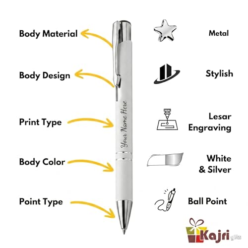 Image of Kajri Gifts Personalized Pen with Name Engraved Wooden Gift Box Best for Gifting, Corporate Gift, Doctor, Advocate, Boss, Employee, Teacher (TicTak Wht)