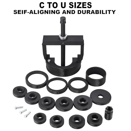 Image of FreeTec Master Wheel Hub Removal Tool Set - C to U Sizes Back and Front Wheel Bearing Remover and Installer Tool Kit