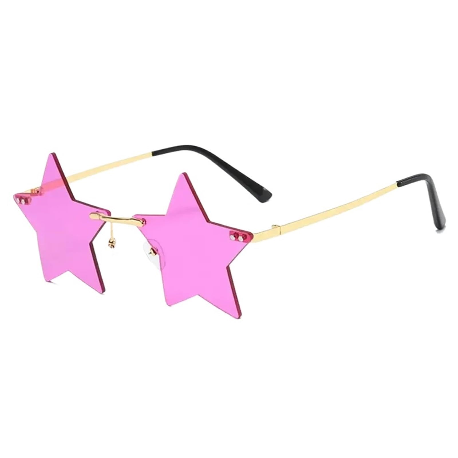 20pcs Star Shape Sun Glasses Funny Pentagram Eyewear Eyeglasses Christmas Decoration Party Rimless Sunglasses For Night Out Party(Purple)