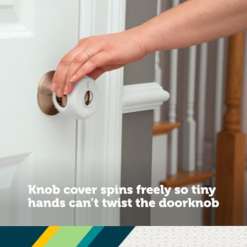image for Safety 1st Parent Grip Door Knob Covers, White, One Size (Pack of 3), 