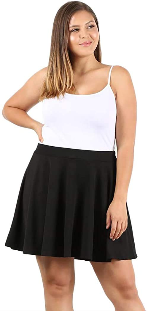 Midi Skirts Plus Size Pull on Closure Above Knee Length Flared and Trendy-image-39