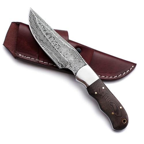 WolfKlinge Handmade Damascus 10 "Steel Bowie Knife – Precision Clip