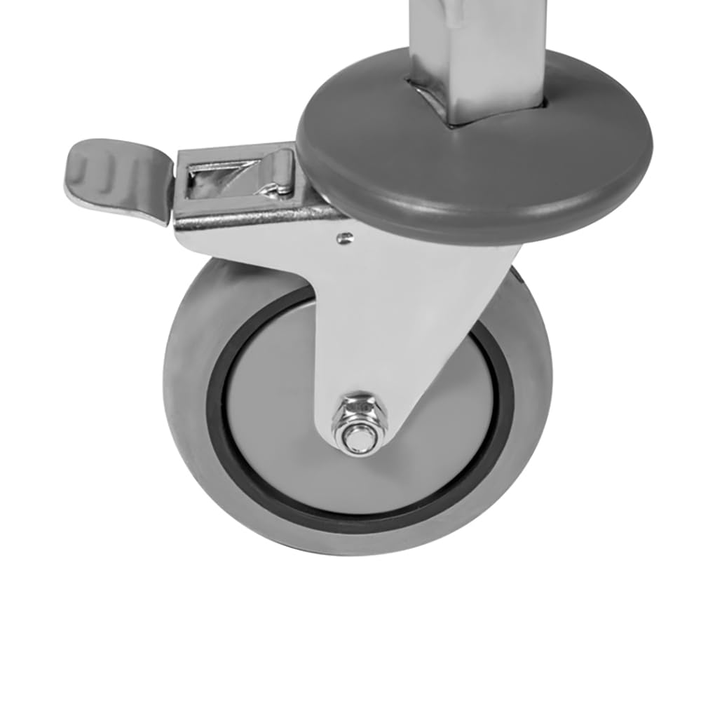 Carrello di Servizio in Acciaio Inox per Cucina, 3 ripiani, 75x40x83,5cm, Portavivande, Con Maniglie e Ruote con Freno, Per Ristoranti Catering e Cucine Professionali, Assistenza ITA