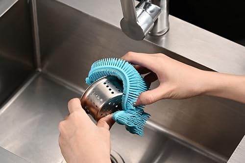 Image of Fox Run Silicone Whale Dish Scrubber, 6 inch Multipurpose Kitchen Cleaning Brush