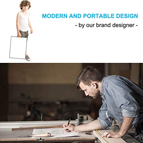 tsj office small white board - 1634 x 1234 portable black aluminum framed whiteboard magnetic dry erase board with a handle to do list notepad for office home school