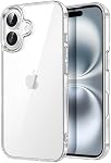 JETech Case for iPhone 16, Anti-Yellowing, Clear | Shockproof Protection, Scratch Resistant Hard PC Back, Durable Transparent TPU Bumper
