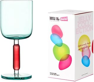 MU16 Jelly Collection large wine glass Crystal Wine Glasses 12.5 oz – Lead-Free Drinking Glasses for Easter, Parties, Weddings, and Anniversaries Azure Raspberry