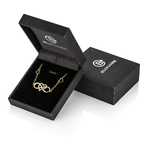 Blinggem Anklet Bracelets For Women Infinity Heart Charm Yellow Gold-Plated 925 Sterling Silver Cz Infinity Heart Gold Anklets For Women Birthday Christmas Anniversary Valentine's And Mother's Day Gifts For Women Wife Mom Girlfriend Daughter Friend Her #TOP6
