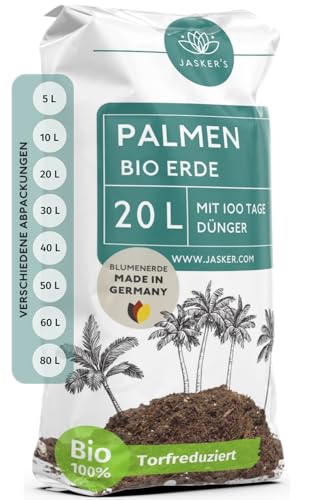 Bio Palmenerde 20 L - Blumenerde mit 45% weniger Torf - Erde für Zimmerpflanzen mit Dünger