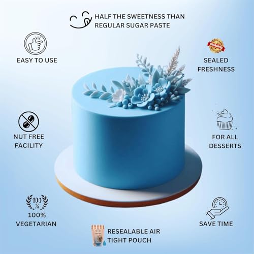 Image of Confect Superhero Blue Sugar Paste Fondant | Chefs Choice for Cake Decorating, Sculpting & Holiday Baking | Vegan, Gluten-Free, Nut-Free, Palm Oil-Free - 1 Kg