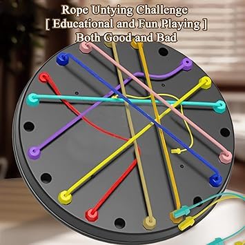 Image of Rope Knot Untying Challenge Puzzle | Twisted Ropes Untangle Board Game for Kids | Brain Teaser Logic Puzzle for 3+ Years | Stress Relief & Educational STEM Toy