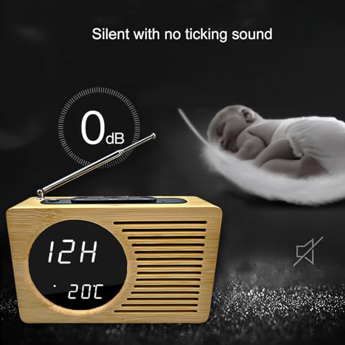Radio reloj digital con 4 niveles de brillo y sensor de temperatura ambiente 5