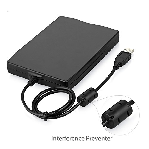 Noblik USB Floppy Drive 3.5inch USB External Floppy Disk Drive Portable 1.44 MB FDD USB Drive Plug and Play for PC Windows 10 7 8 Windows XP Vista Black