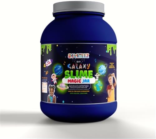 SMARTEEZ Galaxy Slime Therapy JAR | Galaxy Slime KIT | Slime Making KIT | 25+ BATCHES | Glow in THE Dark | Metallic | Non Toxic | Safe | Kid Friendly | Jelly Putty Toys